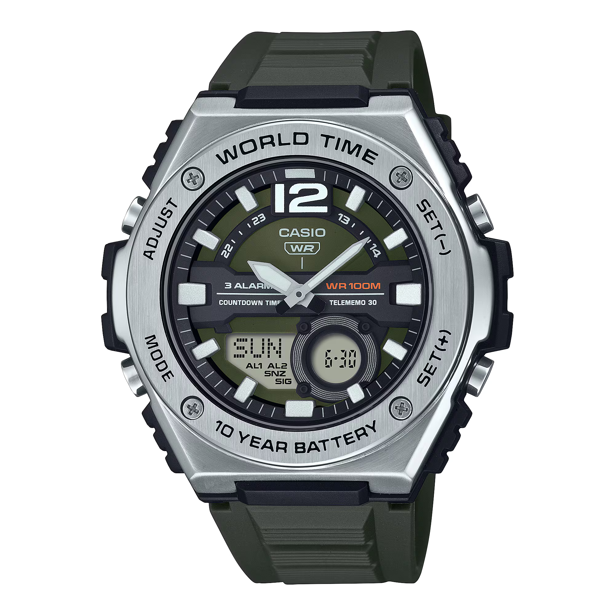 CASIO Men's Watch Sporty Analog-Digital MWQ-100-3AVDF