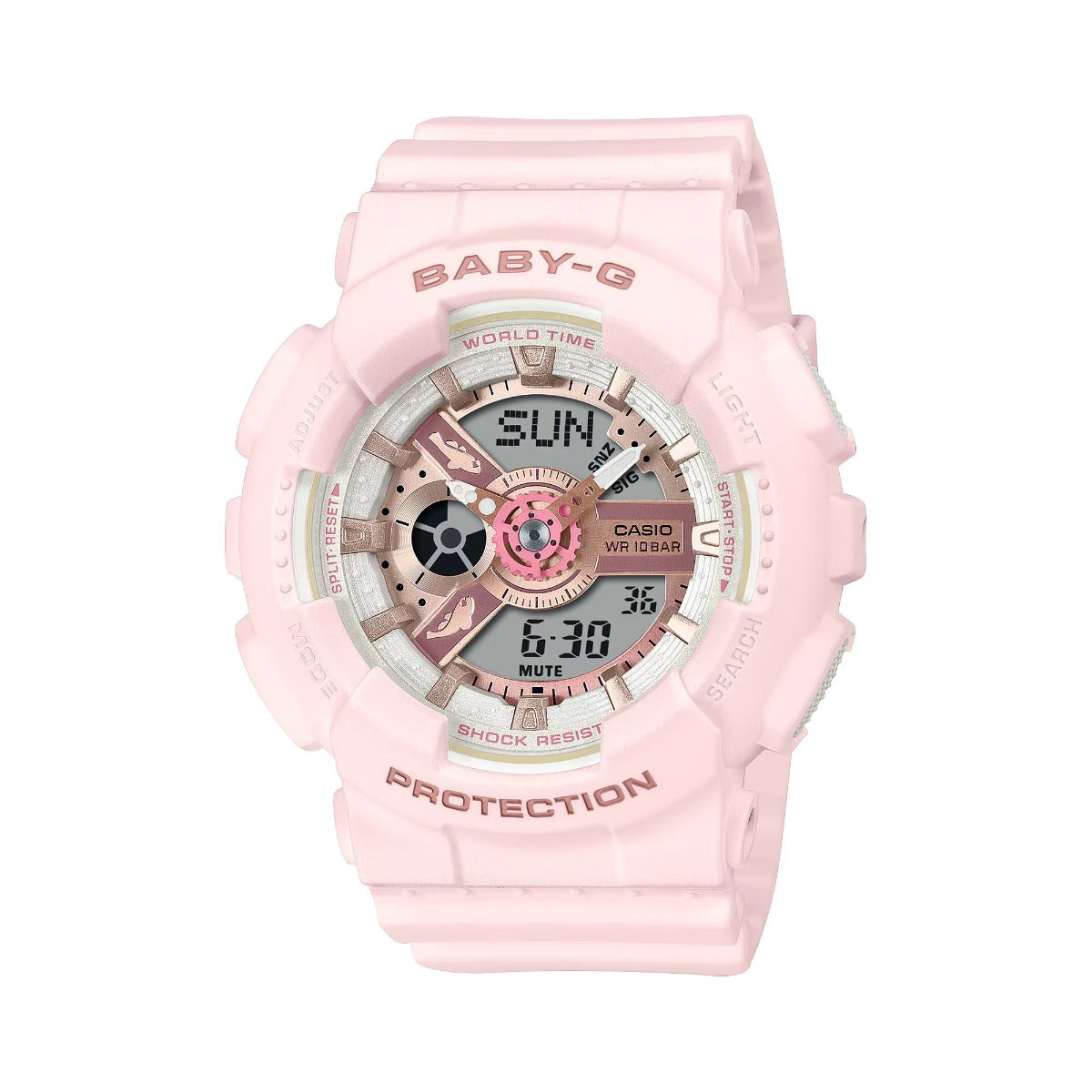 BABY-G Women's Watch Aqua Planet Collaboration Analog-Digital - BA-110AQ-4ADR