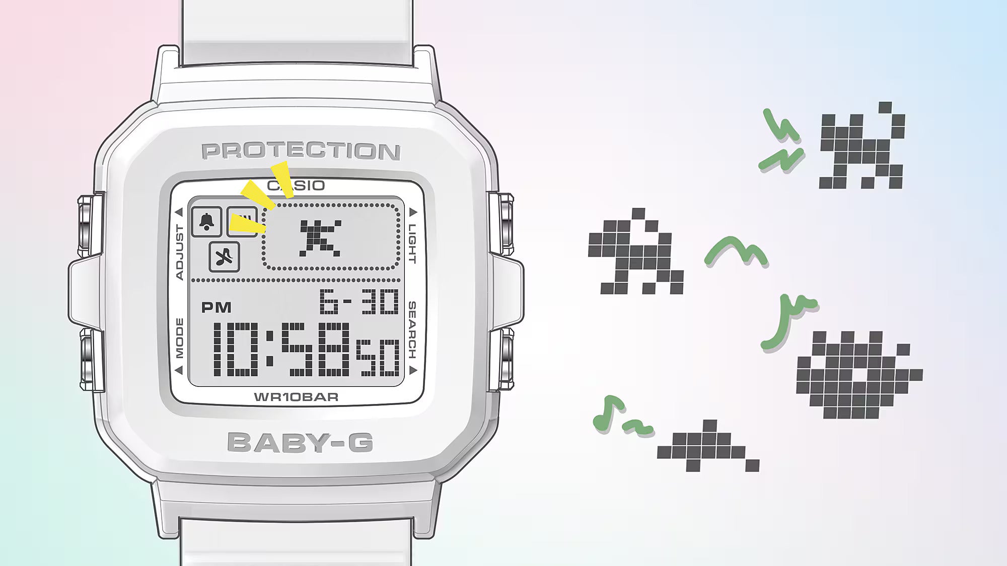 BABY-G PLUS Pixel art Square Women's Watch Digital - BGD-10L-7DR