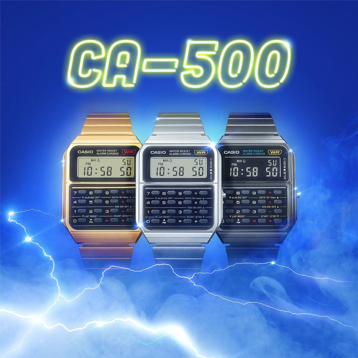 ساعة كاسيو الكلاسيكية المزودة بآلة حاسبة CA-500WE-1ADF