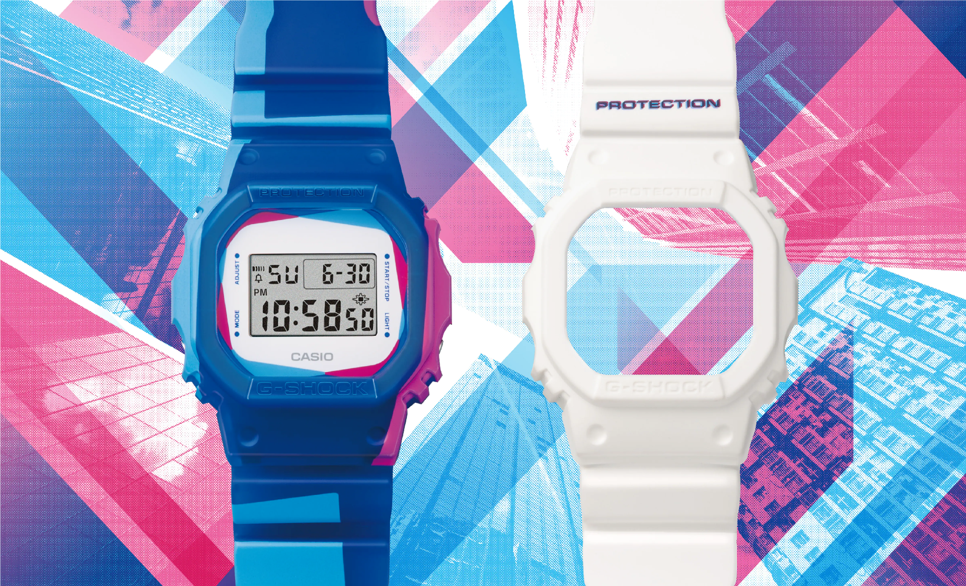 G-Shock watch, special edition, with fun colors DWE-5600PR-2DR