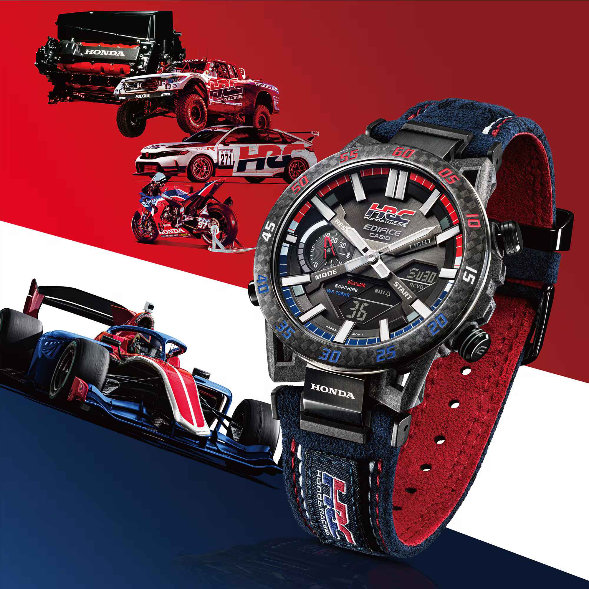 EDIFICE Honda Racing Collaboration Model SOSPENSIONE Smartphone-Link Analog-Digital Men's Watch - ECB-2000HR-1ADR