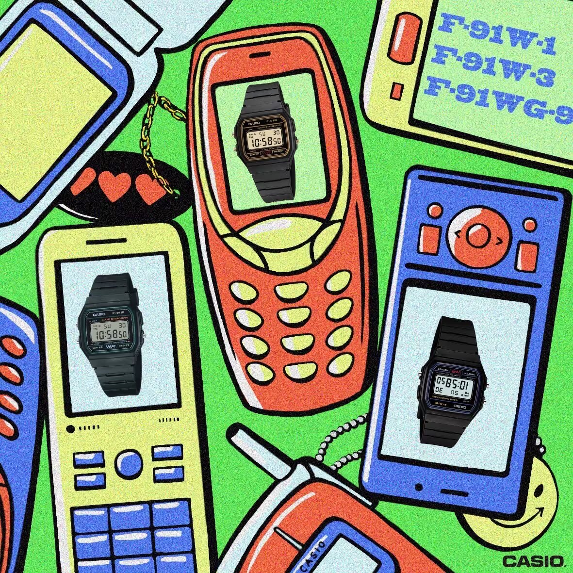 CASIO Vintage Unisex Watch F-91W-3DG