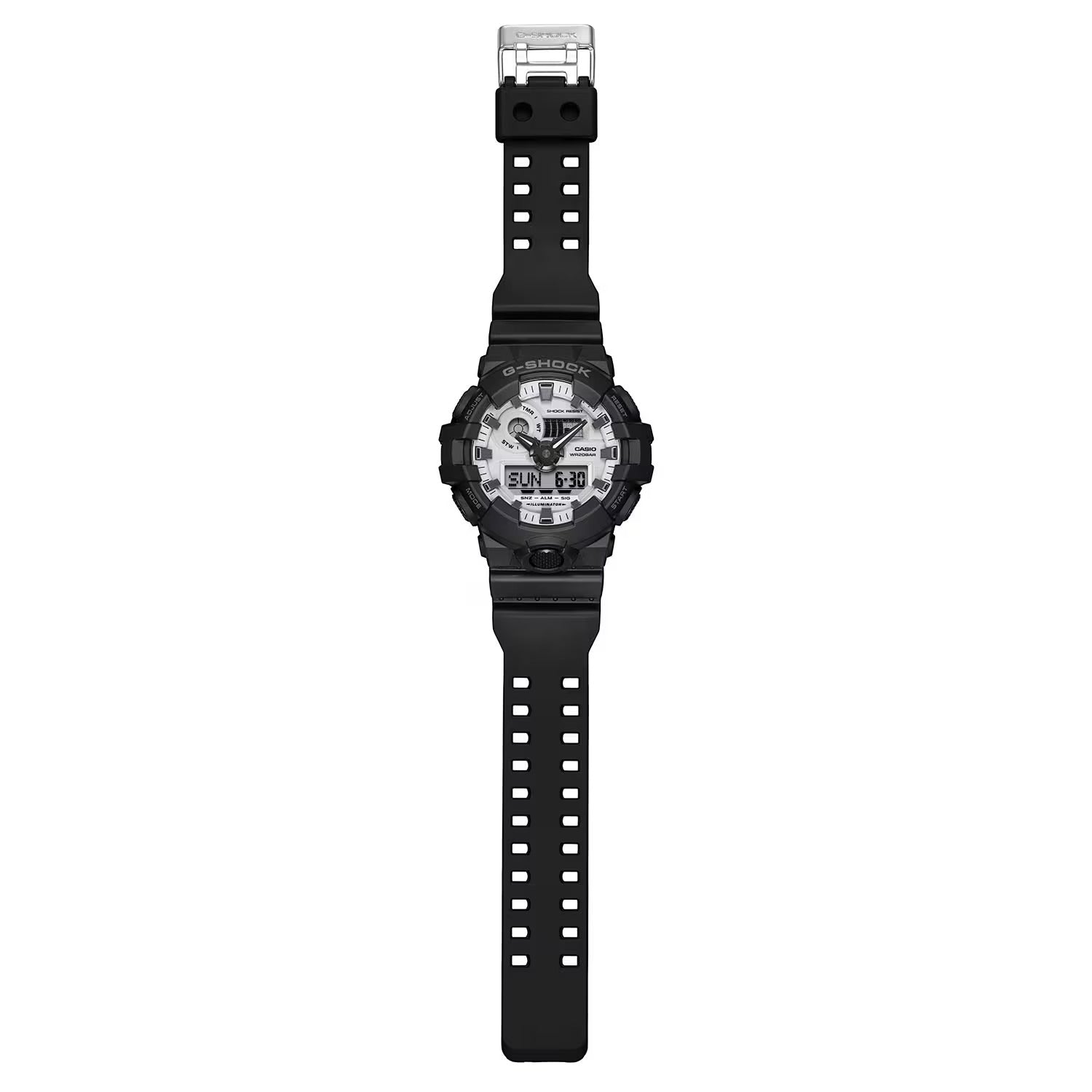 G-SHOCK Men's Watch Analog-Digital Black and Brilliant White - GA-700WD-1ADR