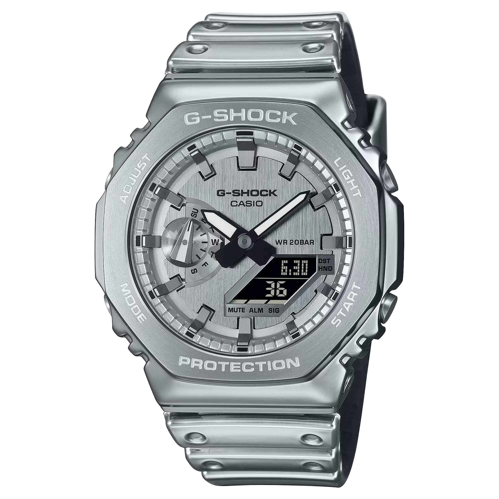 G-SHOCK G-STEEL FINE METALLIC SERIES Silver Men's Watch Analog-Digital - GM-2100YM-8ADR