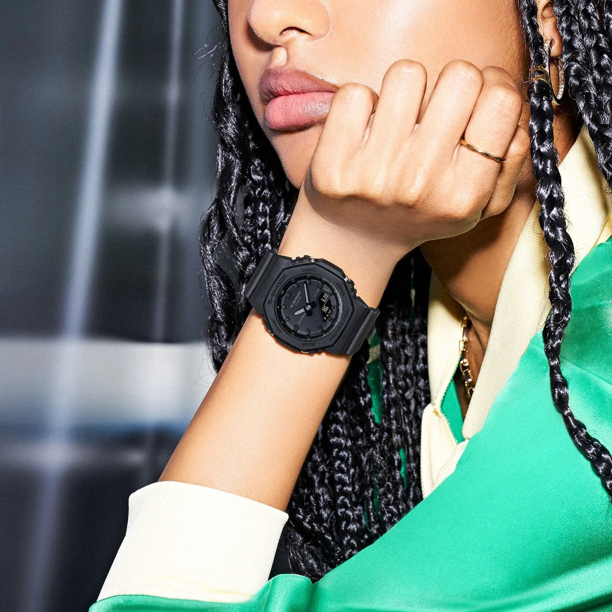 ساعة جي شوك النسائية الكاجوال GMA-P2100BB-1ADR