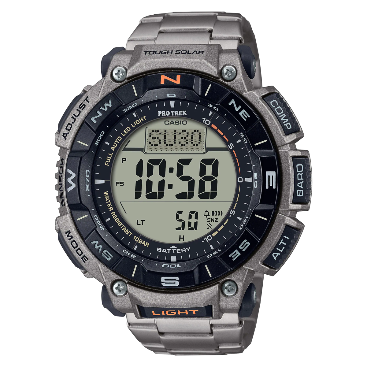 Casio PRO TREK digital sports watch for nature lovers Titanium Band PRG-340T-7DR