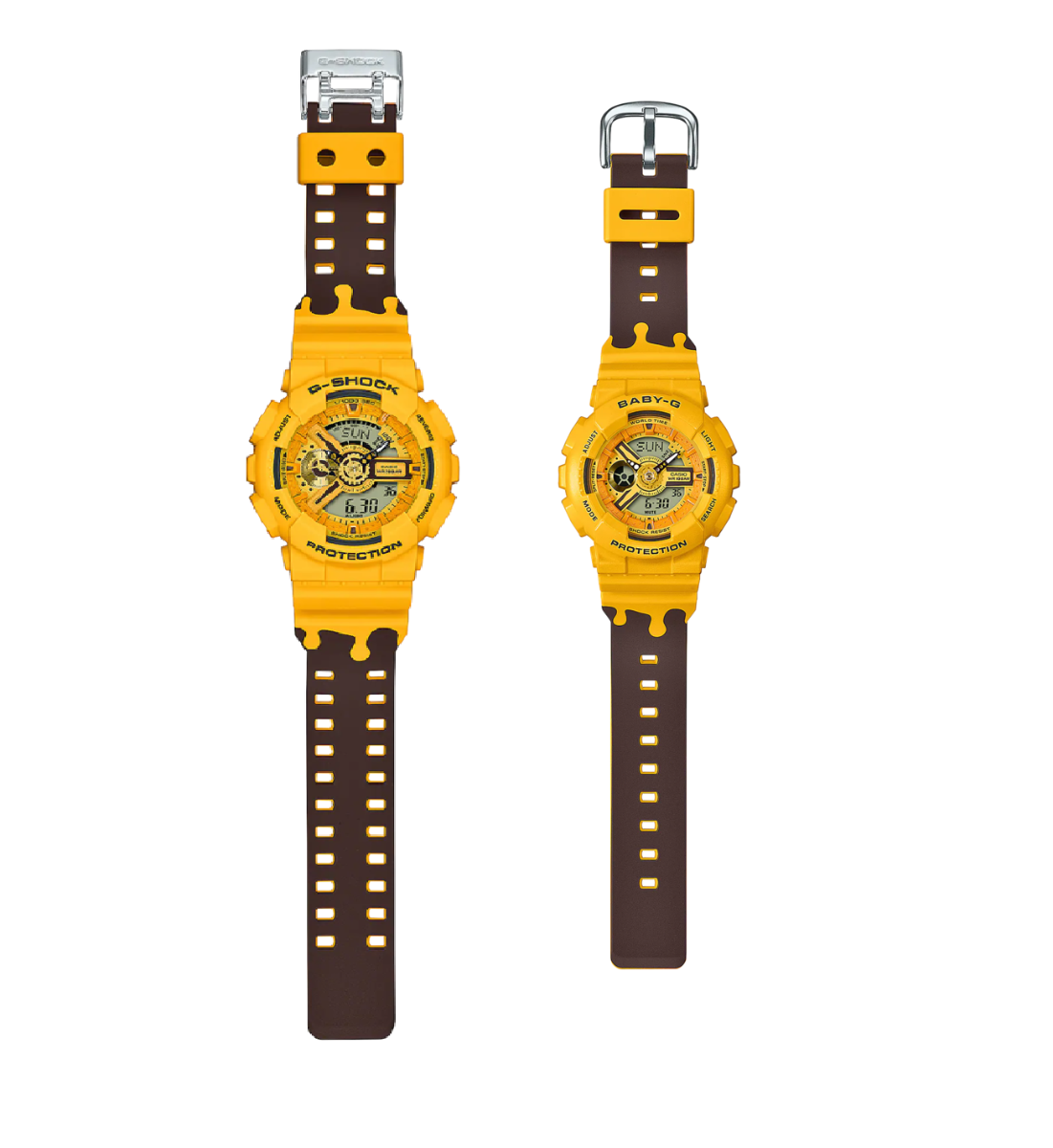G-Shock and Baby G Pair Watch Limited Edition - Honey-themed Summer Lover’s Collection Set - SLV-22A-9ADR