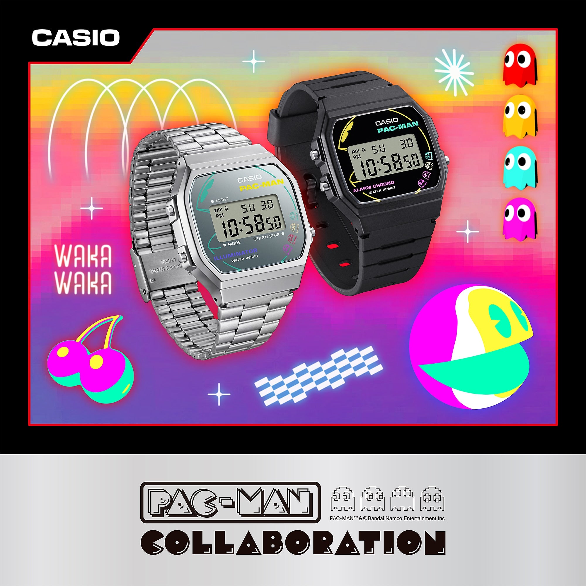 CASIO Vintage Watch 45th PAC-MAN anniversary Edition - A168WEPC-7ADR