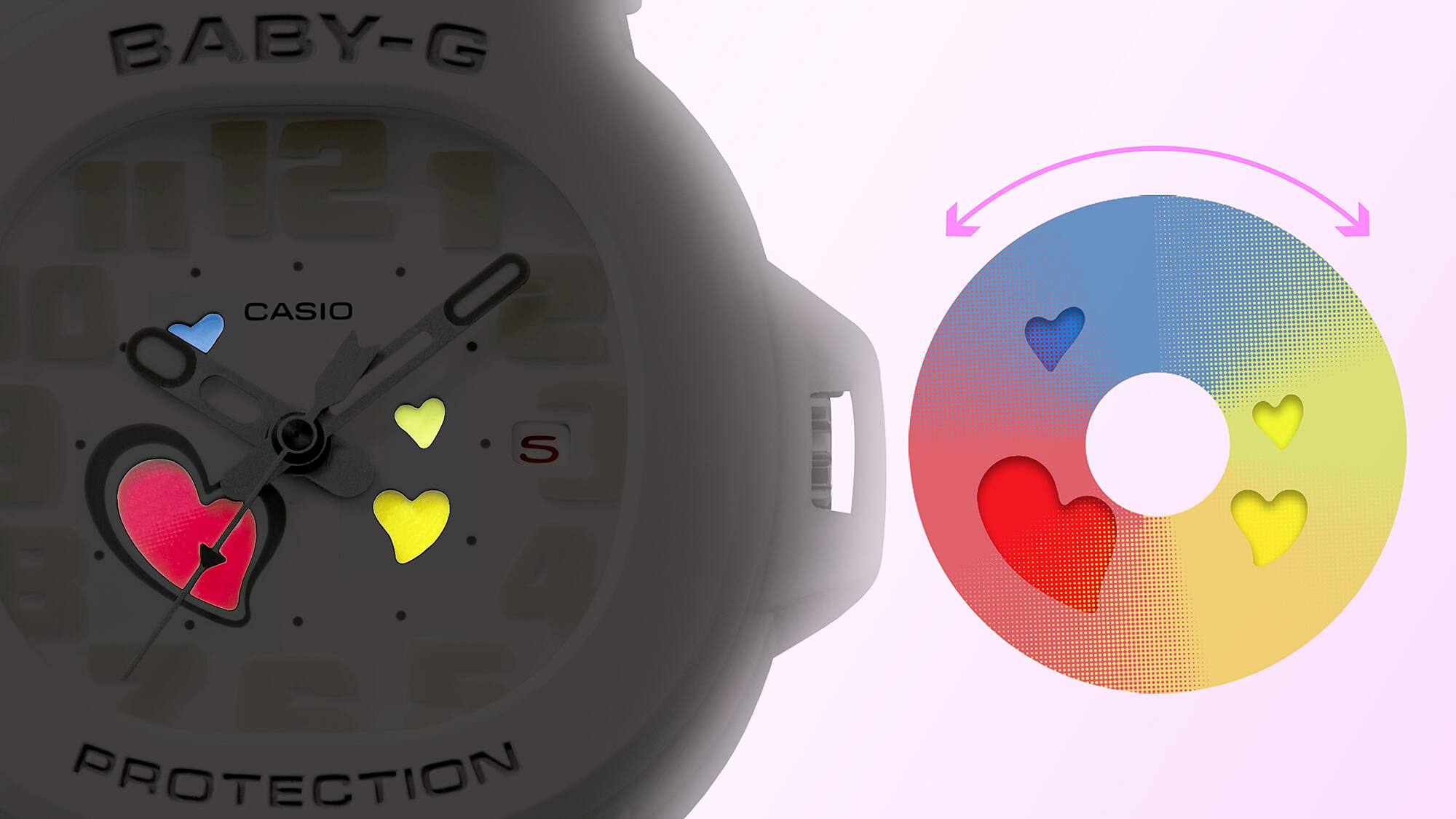 BABY-G Watch PLAYFUL HEARTS SERIES BGA-10-3ADR