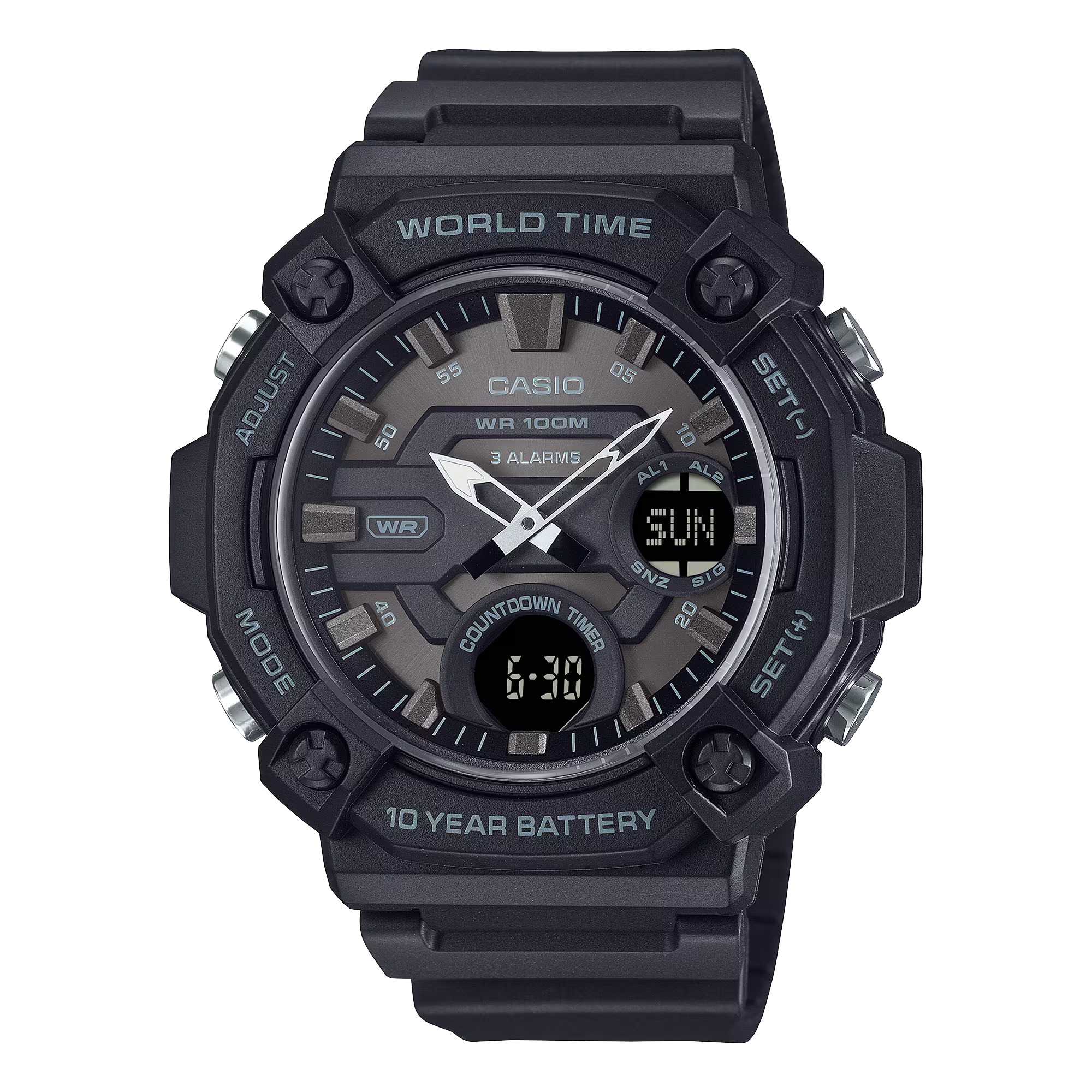 CASIO 10-Year Battery Sporty Men's Watch Analog-Digital - AEQ-120W-1BVDF