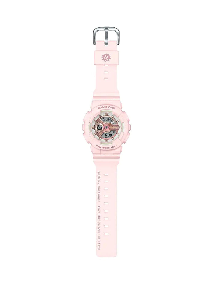 BABY-G Women's Watch Aqua Planet Collaboration Analog-Digital - BA-110AQ-4ADR