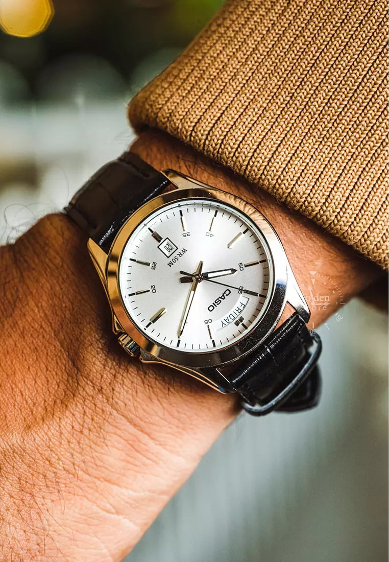 Men's Analog Leather Band - MTP-1370L-7AVDF