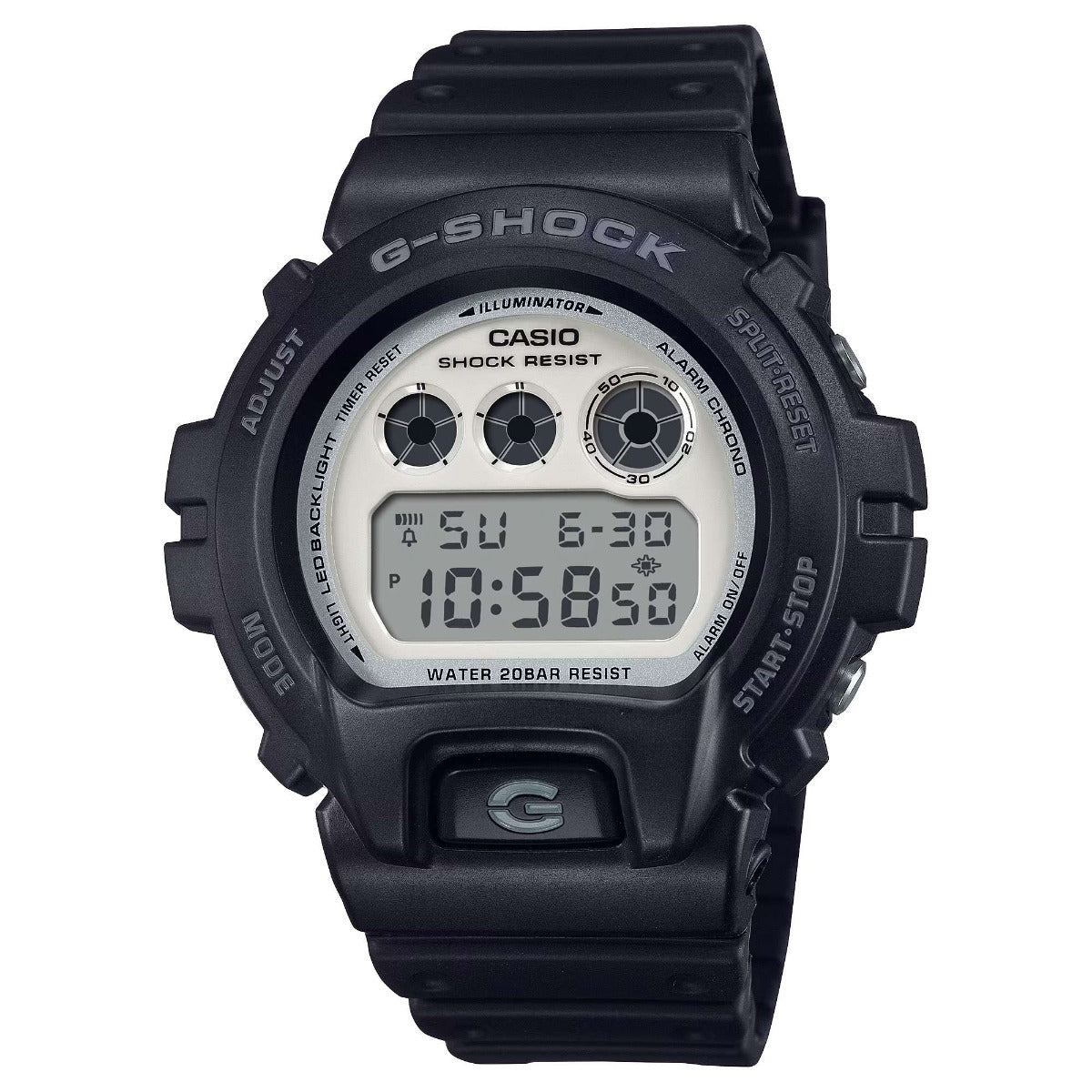 G-SHOCK Men's Watch Digital Black and Brilliant White - DW-6900WD-1DR