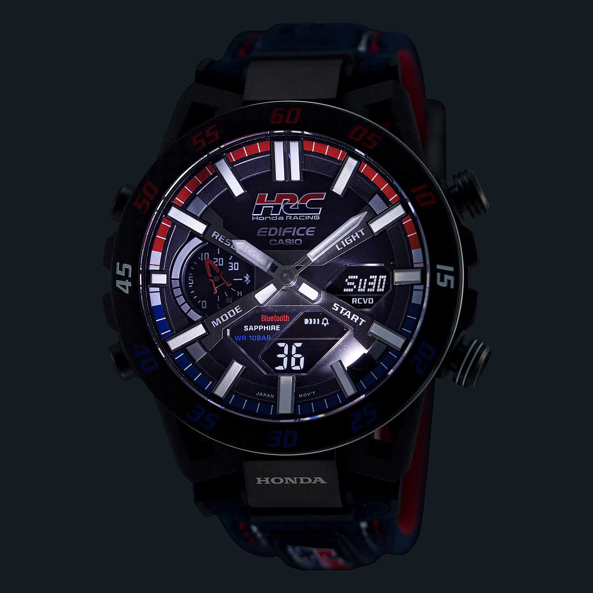 EDIFICE Honda Racing Collaboration Model SOSPENSIONE Smartphone-Link Analog-Digital Men's Watch - ECB-2000HR-1ADR