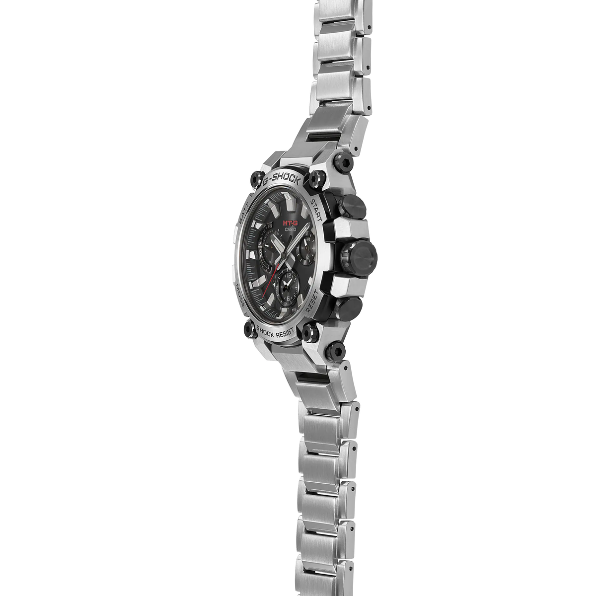 Casio G-Shock with stainless steel strap and steel bezel MTG-B3000D-1ADR