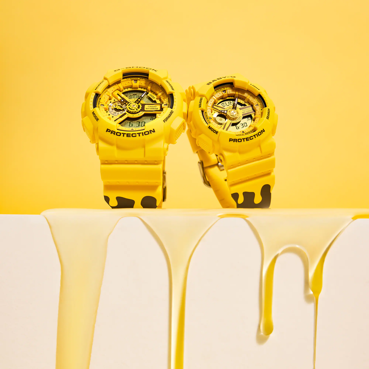 G-Shock and Baby G Pair Watch Limited Edition - Honey-themed Summer Lover’s Collection Set - SLV-22A-9ADR